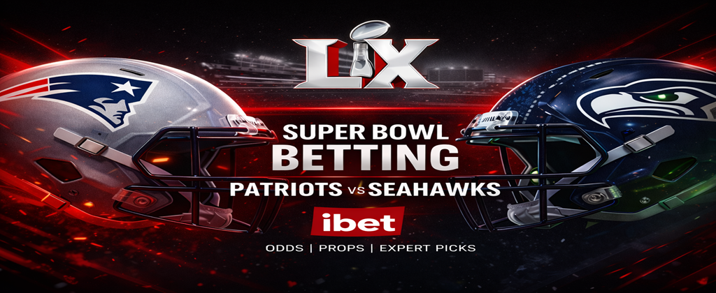 Super Bowl betting banner for Super Bowl LX