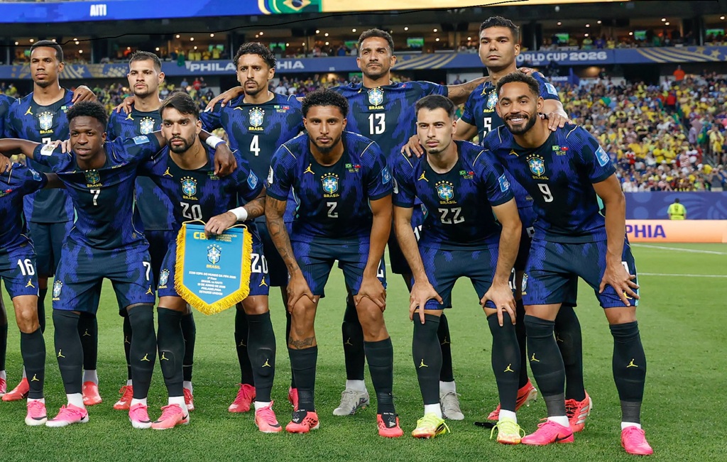 Brazil national team photo before their World Cup 2026 game vs Haiti. World Cup 2026 tips for day 15 featured image.