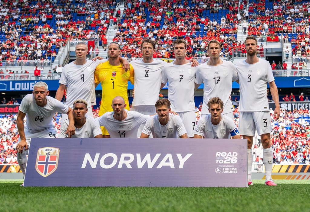 Norway's national team pose for a photo prior to their friendly against Morocco on June 12th, 2026. Featured image for Norway outright bets article