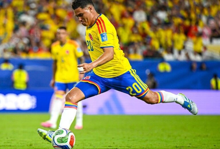 Juan Quintero from Colombia shoots during the World Cup 2026 against Portugal. Colombia vs Ghana Round of 32 World Cup 2026 featured image.